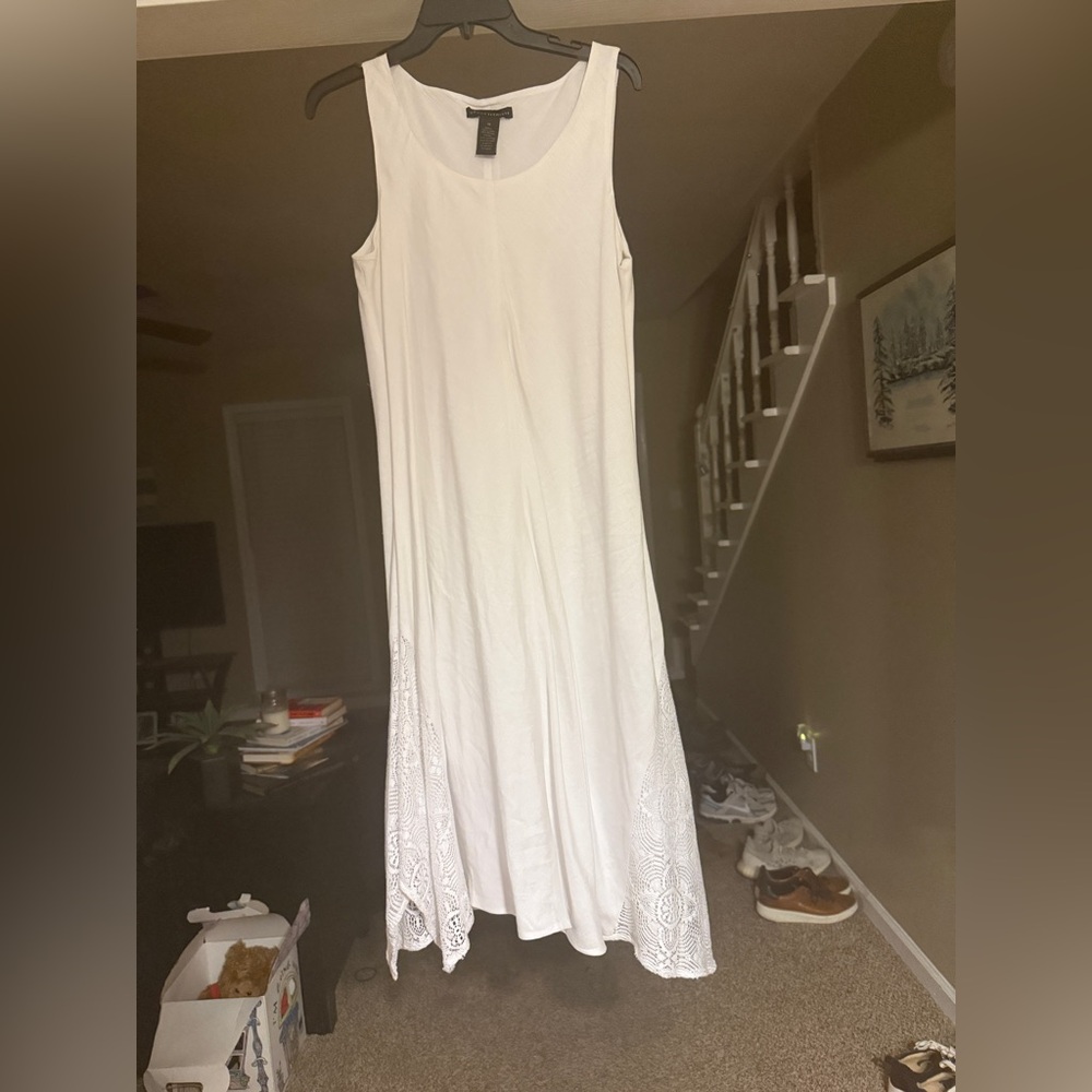 Ladies White summer Linen Dress